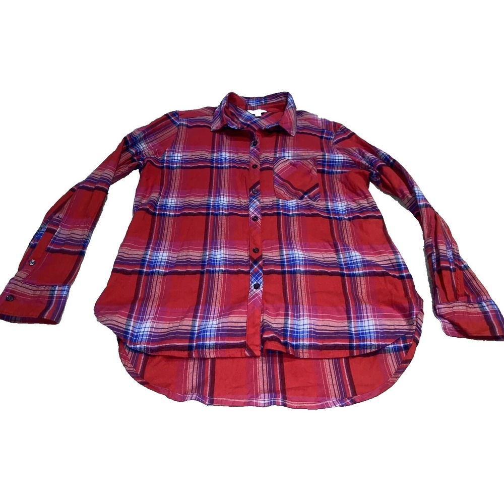 Orvis Women's Red Plaid Button Down Shirt Sz XL  X-Large Shirt LS Cotton Flannel